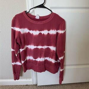 Red and White Tie-Dye Sweatshirt